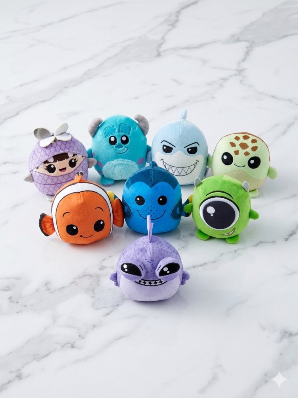 Disney100 Pixar Cuutopia Plush 8-Pack Monsters Inc & Finding Nemo NWOT